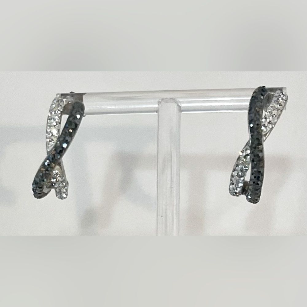 Khol’s Silver/Navy Hoop Earrings